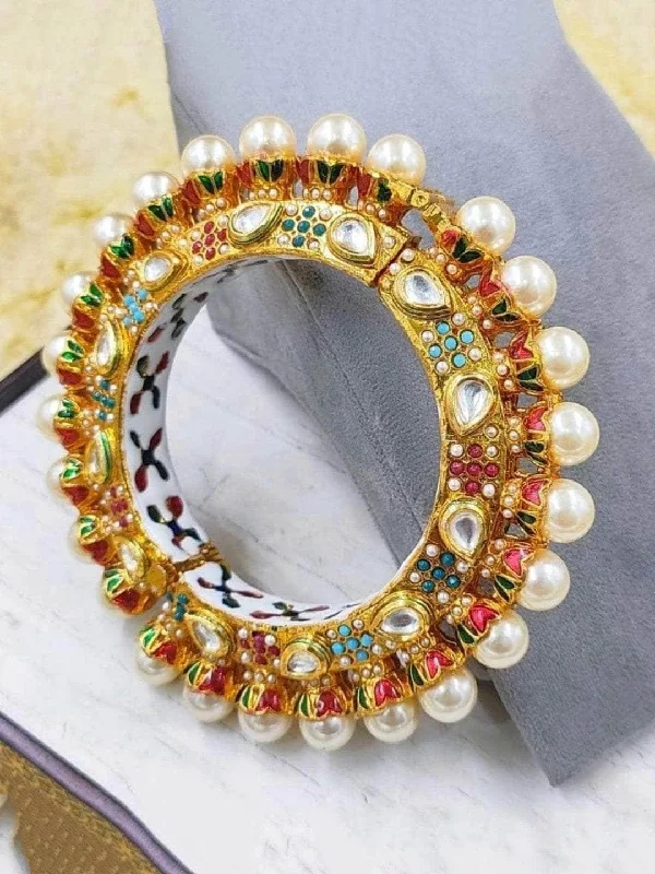 Pearl Studded Meenakari Bangle Multicolor