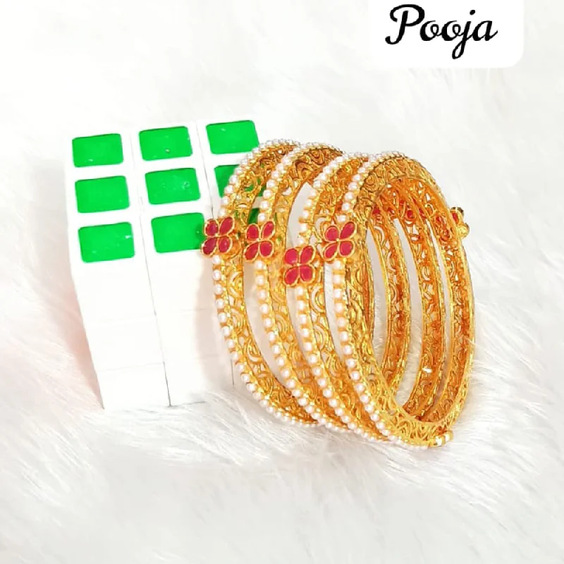 Pooja Bangles Gold Plated  Bangle Set