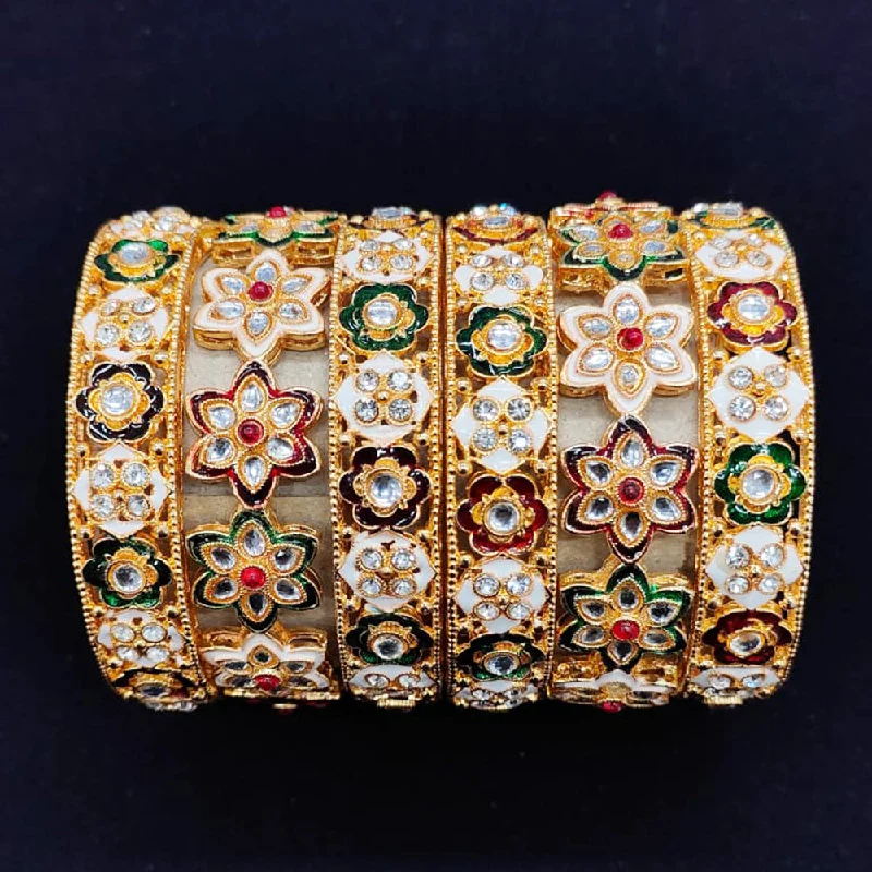 Luxury Jewelry At Unbeatable Discounts Pooja Bangles Gold Plated Meenakari Bangle Set Luxury Jewelry At Unbeatable Discounts Pooja Bangles Gold Plated Meenakari Bangle Set