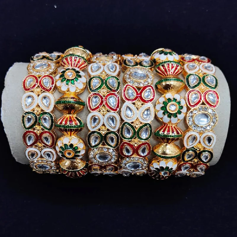 Huge Savings On Timeless Jewelry Collections Pooja Bangles Gold Plated Meenakari Bangle Set Huge Savings On Timeless Jewelry Collections Pooja Bangles Gold Plated Meenakari Bangle Set