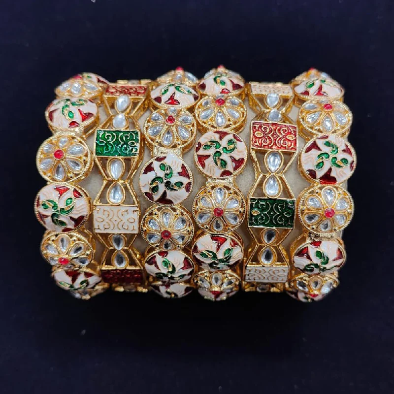 Flash Sale On Stunning Jewelry – Don't Miss Out Pooja Bangles Gold Plated Meenakari Bangle Set Flash Sale On Stunning Jewelry – Don't Miss Out Pooja Bangles Gold Plated Meenakari Bangle Set