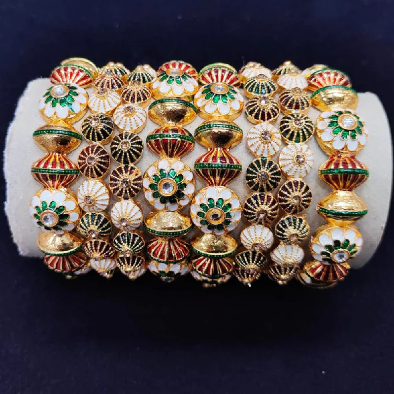 Premium Jewelry Now Available At Special Discounts Pooja Bangles Gold Plated Meenakari Bangle Set Premium Jewelry Now Available At Special Discounts Pooja Bangles Gold Plated Meenakari Bangle Set