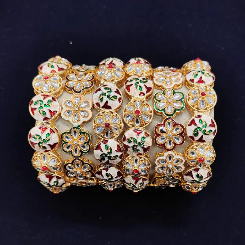 Trending Jewelry Styles Now At Limited-Time Discounts Pooja Bangles Gold Plated Meenakari Bangle Set Trending Jewelry Styles Now At Limited-Time Discounts Pooja Bangles Gold Plated Meenakari Bangle Set