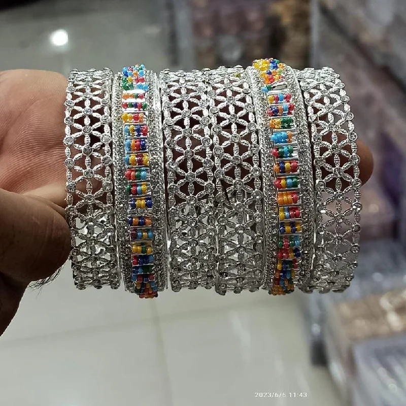 Pooja Bangles Silver Plated  Bangle Set