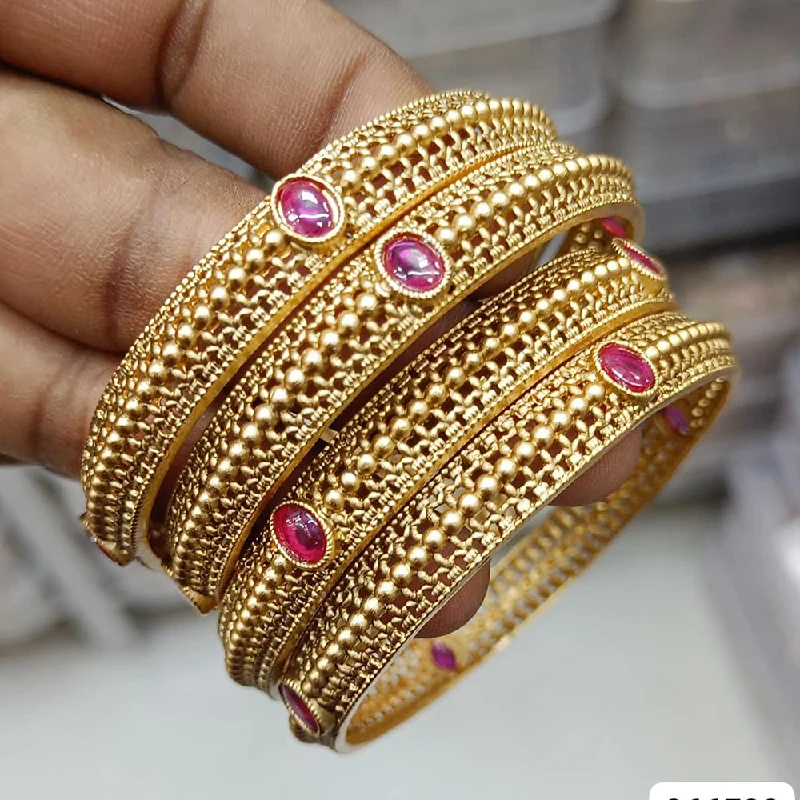 Rani Sati Jewels Gold  Plated Pota  Bangles Set