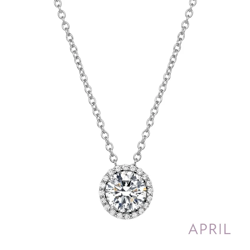 Eco-Friendly Sustainable Jewelry For Conscious Buyers Simulated Diamond Birthstone Necklace in Sterling Silver Eco-Friendly Sustainable Jewelry For Conscious Buyers Simulated Diamond Birthstone Necklace in Sterling Silver