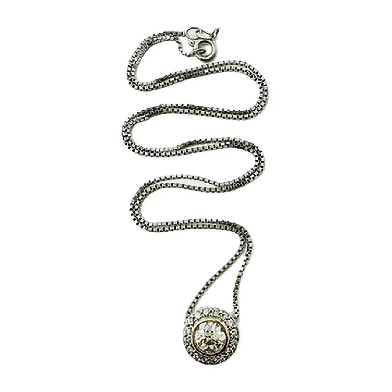 Best Jewelry Deals – Premium Quality At Exclusive Discounts Sterling Silver Chain Necklace with Moissanite Pendant with 14K Gold Accent