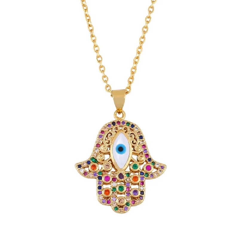 Chic And Stylish Jewelry At Exclusive Prices Turkish Hamsa Hand Evil Eye Necklace